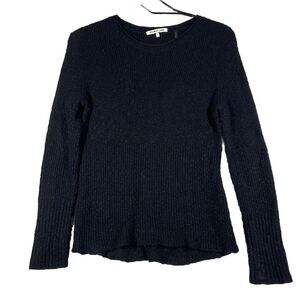 Helmut Lang Tie Dye Crew Neck Long Sleeve 100% Cashmere Sweater Top Size M Black